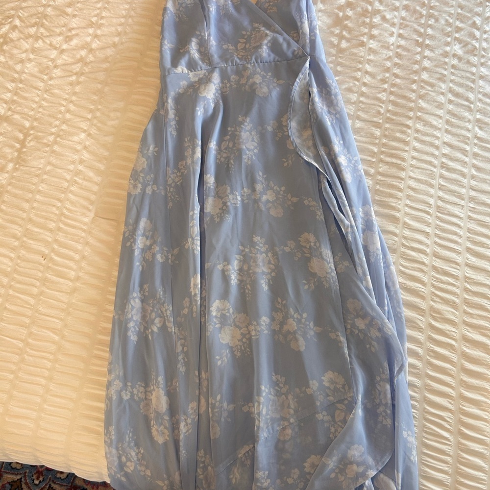 Lulu's Light Blue Floral Dress